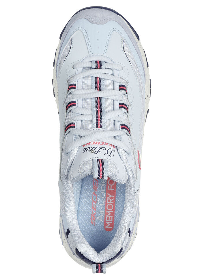 SKECHERS sneakers met veters en suède afwerking BLAUW-ROZE