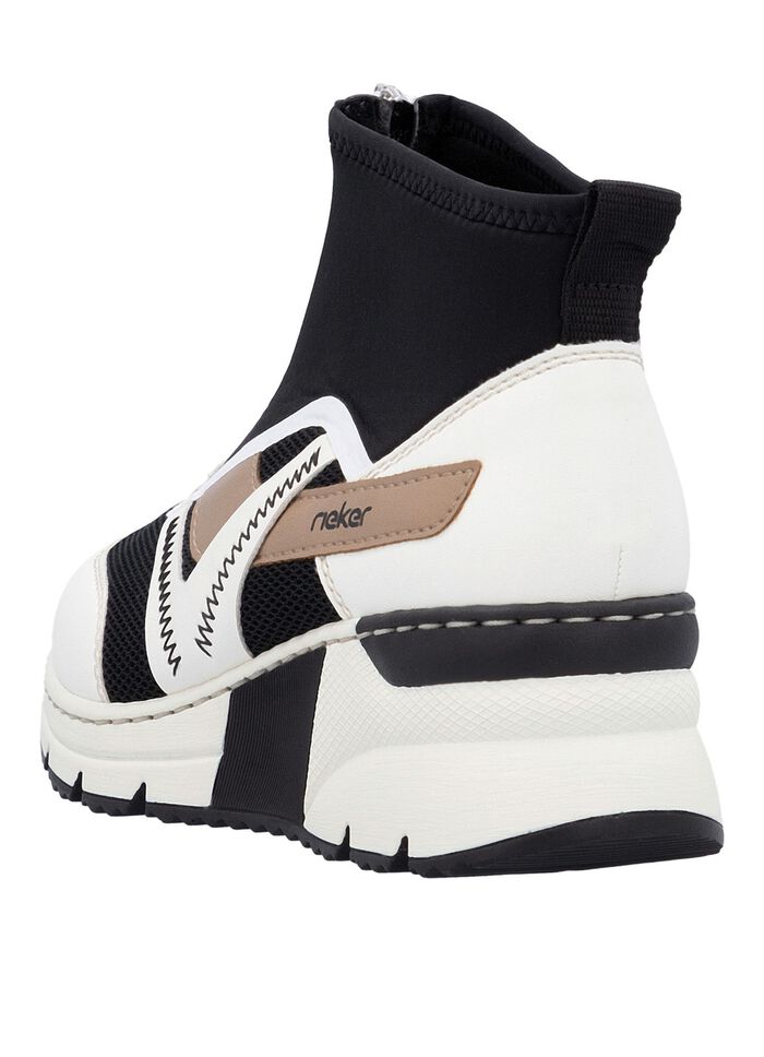 Rieker, stijlvolle dameslaarzen, breedte G, met uitneembaar voetbed CR&Egrave;ME-ZWART-BRUIN