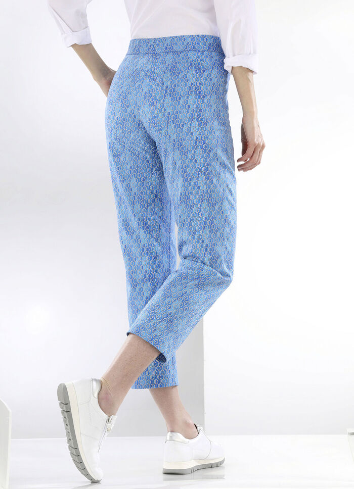 Broek in actueel design AZUURBLAUW-WIT