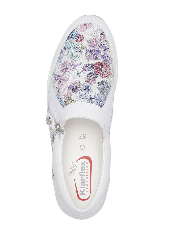 ELENA EDEN pantoffels gemaakt van nappaleer WIT-MULTICOLOR