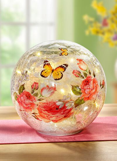 Glazen bol met verlichting 