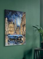 Afbeelding: Mercedes 190SL in een stad 