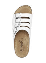 ELENA EDEN muiltjes van gedeeltelijk geperforeerd nappaleer WIT