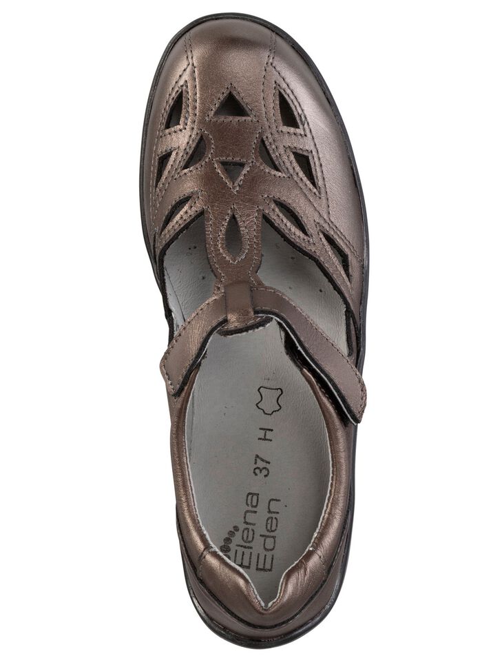 ELENA EDEN, zomerpantoffels voor dames, breedte H, met uitneembaar voetbed BRONS