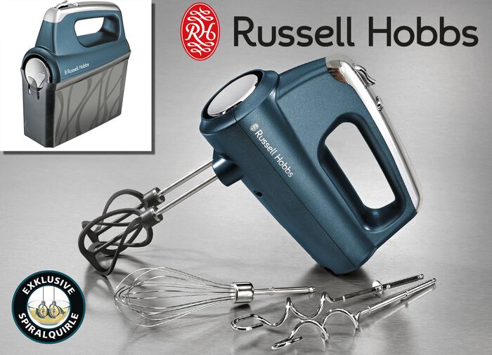 Russell Hobbs handmixer met spiraalvormige kloppers SAFFIERBLAUW