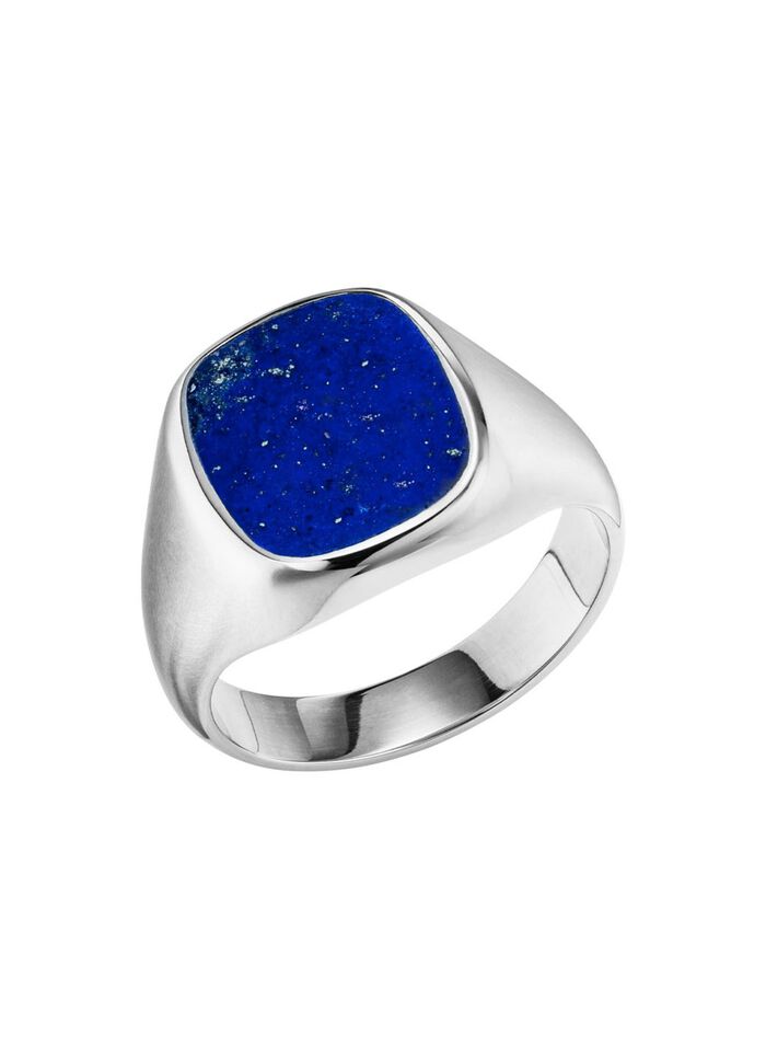 Herenring van zilver met echte lapis lazuli 