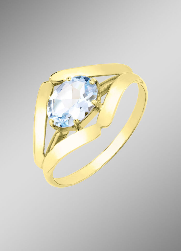 Damesring met blauwe topaas 