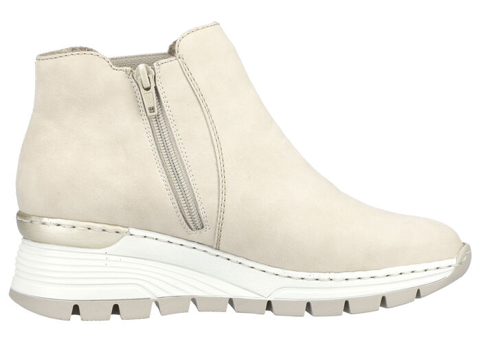 Rieker enkellaarzen gemaakt van zacht nubuck materiaal BEIGE