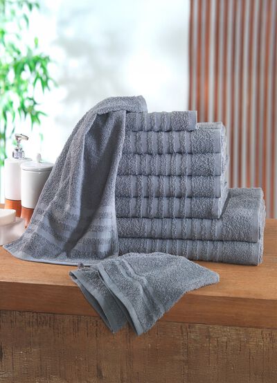 Badstofset, 10-delig, met rand en koordhanger 