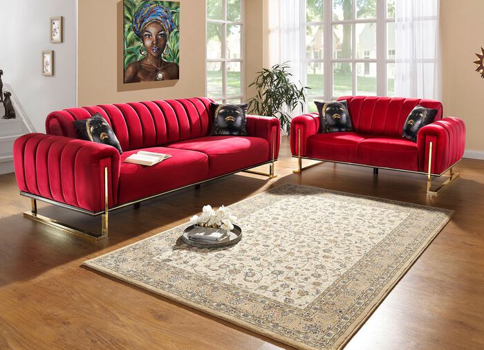 Vrij in de kamer plaatsbaar gestoffeerde meubels met stabiel metalen onderstel 