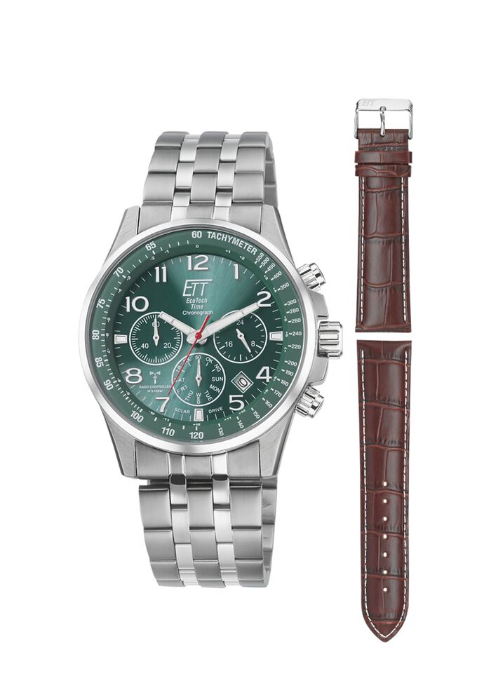 Draadloze solar chronograaf met verwisselbare band 