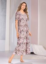 enkellange Laurina nachtjurk met rijkelijk kantmotief 