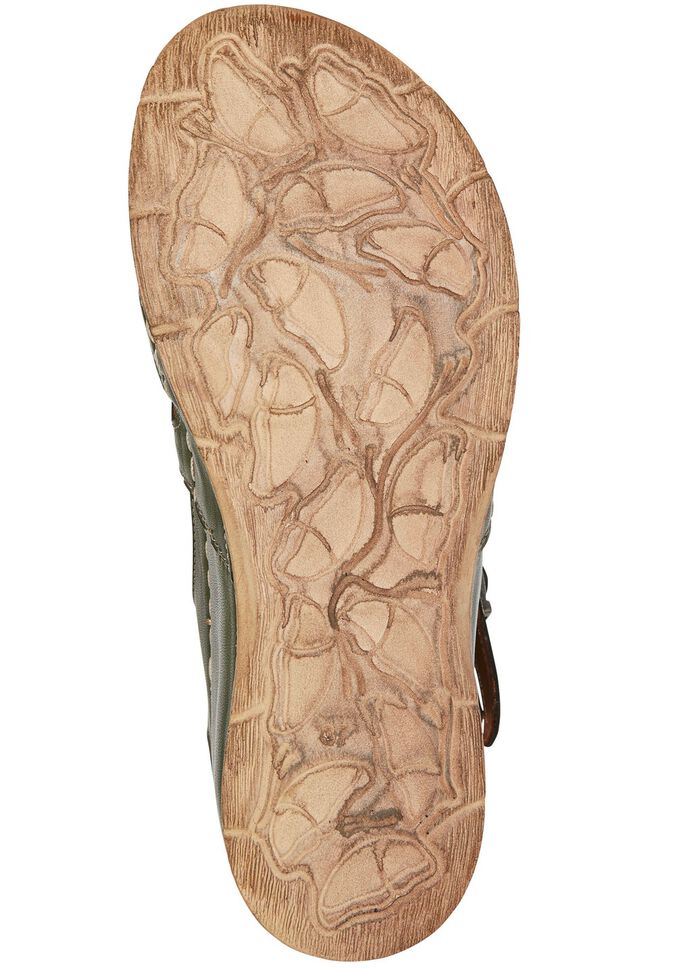 Gemini, klassieke damessandalen, breedte G, met elastische band KHAKI KLEURRIJK