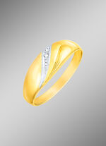 Elegante damesring in tweekleurig met diamant 