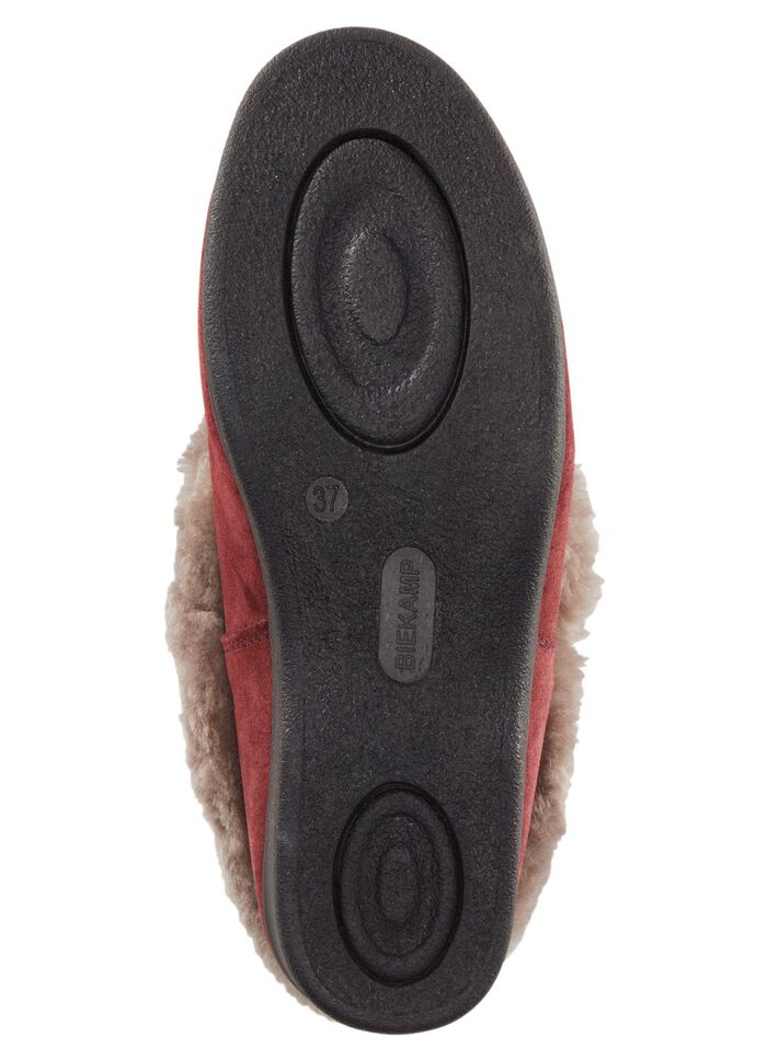 ELENA EDEN pantoffels met voering van echte schapenvacht BORDEAUX-TAUPE