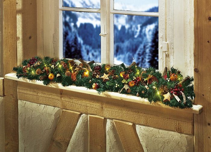 Verlichte dennenguirlande 