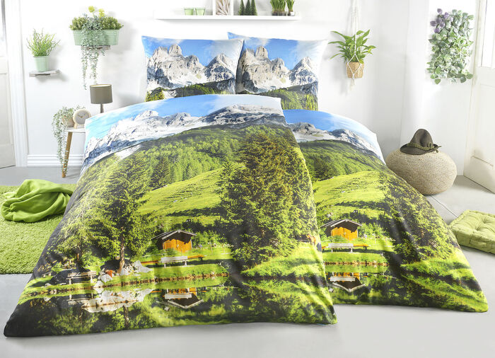 Satijnen beddengoedset met ritssluiting 