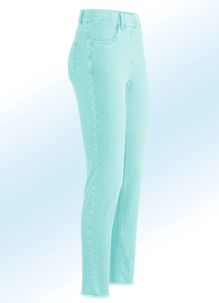 Magic jeans met trendy franjes aan de zoom 