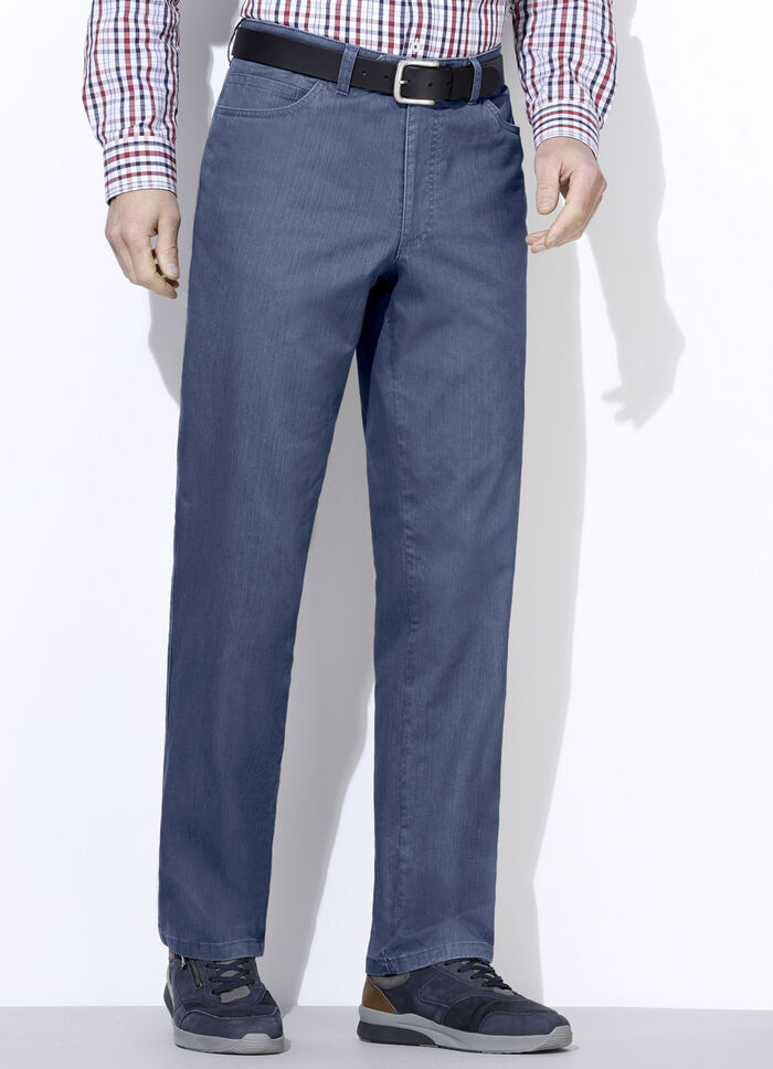 Combinatievriendelijke broek in 4 kleuren JEANSBLAUW