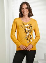 Aantrekkelijk overhemd met effectieve flatlocknaden in 2 kleuren MA&Iuml;S GEEL