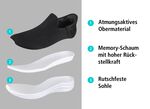 Comfortabele, soepel glijdende, elastische sneaker met memory foam 