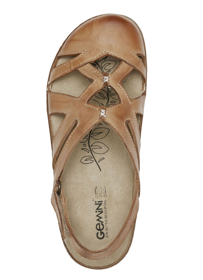 Gemini sandaal van gekleurd rundnappaleer COGNAC