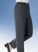 Broek met metalen rand op de tailleband in 8 kleuren ANTRACIET GEM.