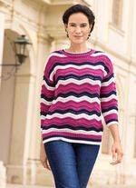 Trui met golvend streepjesmotief 