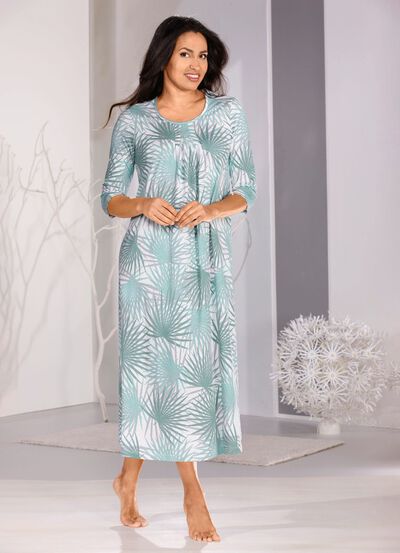 Nachthemd, enkellengte en driekwartmouwen 