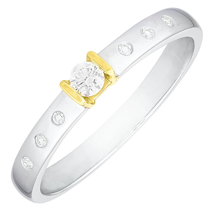 Prachtige damesring in platina met diamanten 