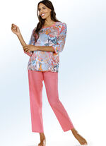 Pyjama met ronde hals en 3/4-mouwen 