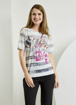 Shirt met kleurrijke contrastprint 