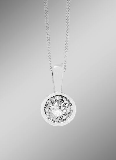 Solitaire-kettinghanger met briljant 