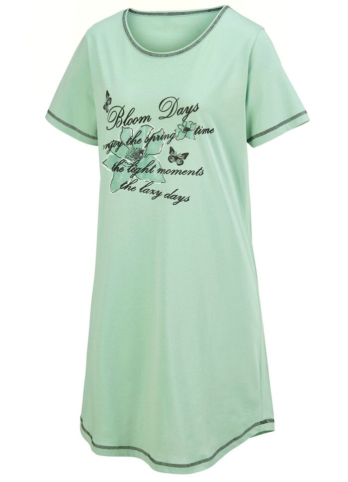 Set van twee nachthemden, korte mouwen met ronde hals 