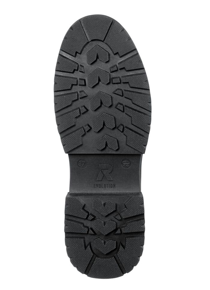 Rieker enkellaarsjes van nappaleer CR&Egrave;ME-WIT-ZWART