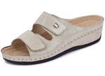 Comfortabele damesmuiltjes, breedte G, met klittenbandsluiting LICHTBEIGE