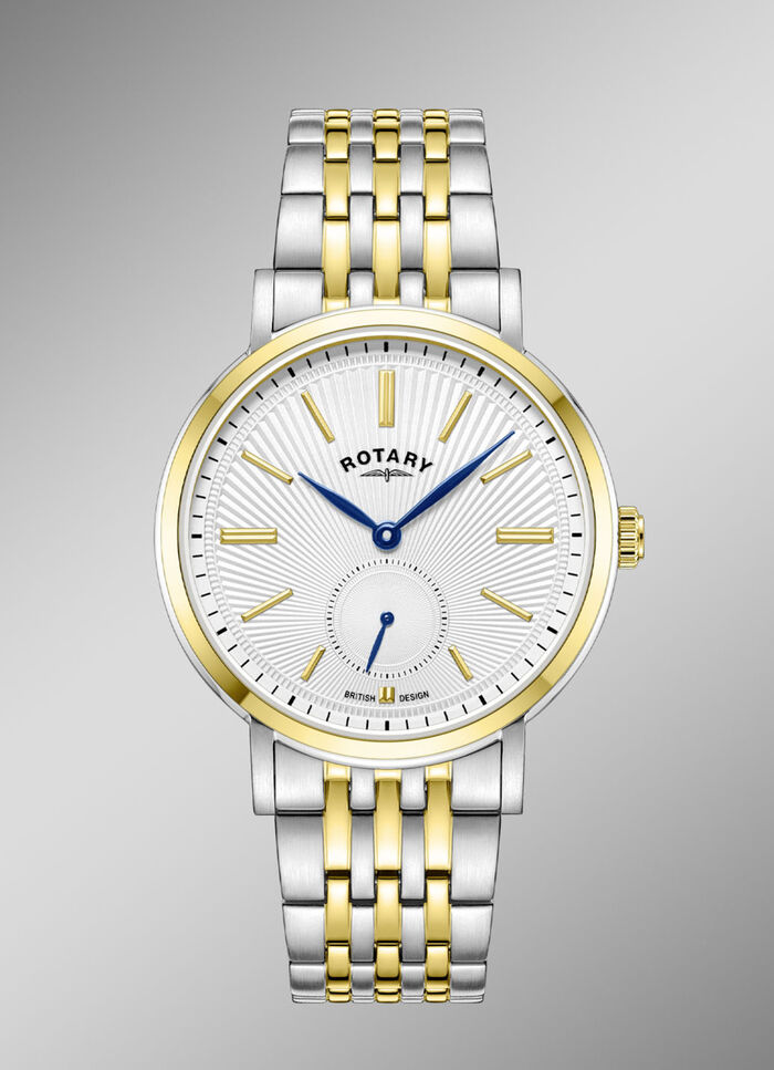Roterend quartz herenhorloge met roestvrijstalen bandkast 