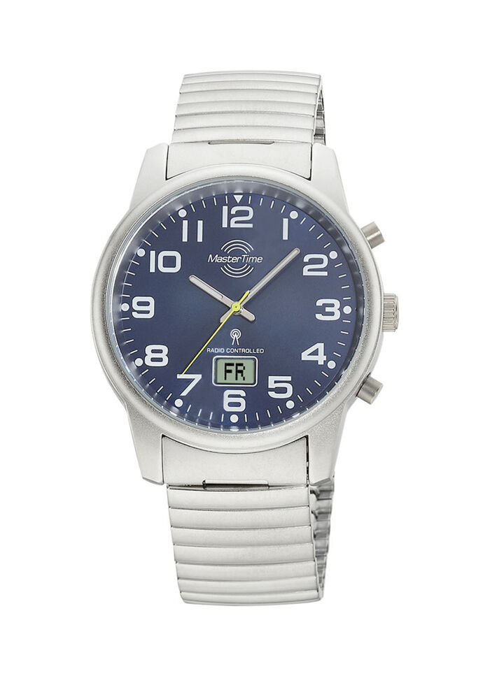 Master Time radiogestuurd herenhorloge met roestvrijstalen band 