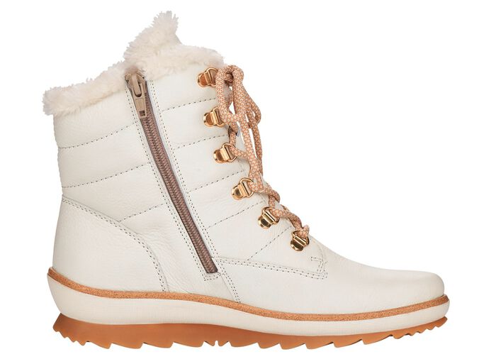 Remonte, gevoerde dames enkellaarsjes, winterschoenen, breedte G, met lamswol NATUURWIT