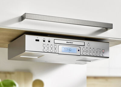 Onderbouw keukenradio van Karcher ZILVER
