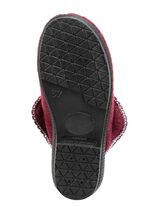 Warme damespantoffels, breedte H, met wol BORDEAUX