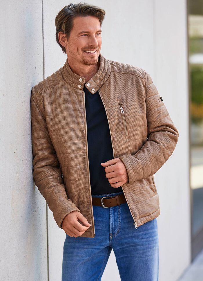 Kort leren jack van &ldquo;Cabrini&rdquo; in 2 kleuren 