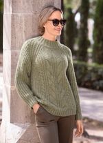 Trui van zachte, grove breistof 