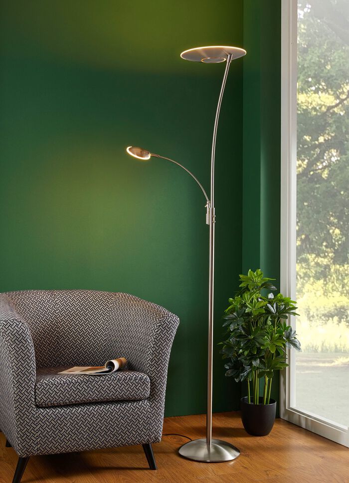 Vloerlamp met plafondschijnwerper 