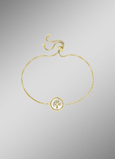 Levensboom armband met parelmoer inleg 