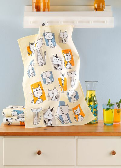 Set van 3 leuke kattentheedoeken 