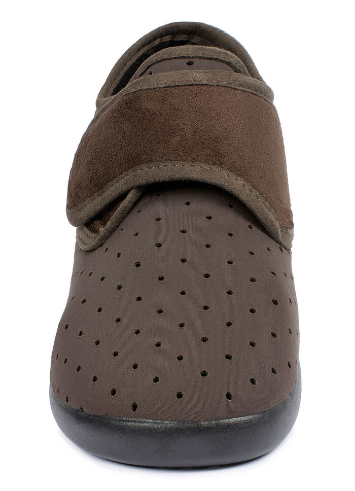 Aerosoft® Flex stretch klittenbandpantoffels van Jürgen Hirsch® BRUIN