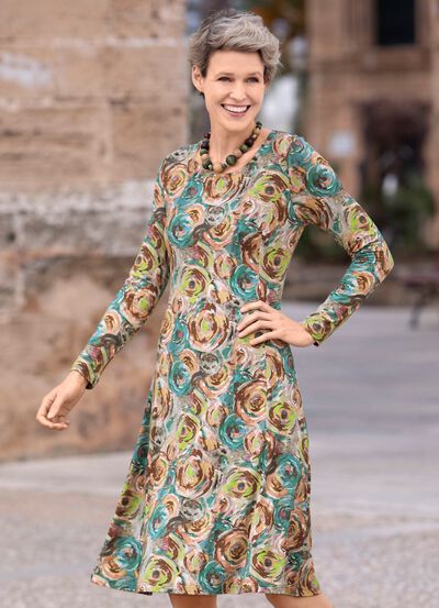 Jurk met een zwierige rok 