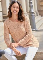 Trui met een mix van patronen en golvende randen 