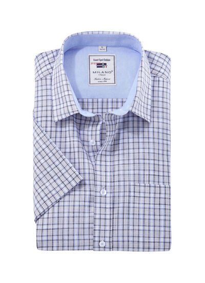 Geruit "Milano Italy" shirt in 4 kleuren 